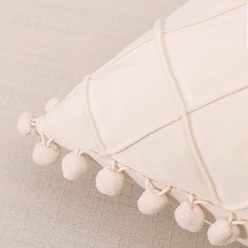 Pacote Dongchen de 2 tampas de travesseiro decorativo de veludo macio com borla, fronha quadrada acentuada,