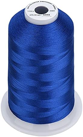 Simthread - 33 Seleções - Vários pacotes de cores variadas de fios da máquina de bordados de poliéster enorme spool 5500y para todas as máquinas de bordado de costura - 3 diferentes cores azuis 1