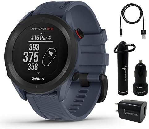 Garmin abordagem S12 Premium GPS Golf Watch, granito azul com pacote de pacote de energia Wearable4U
