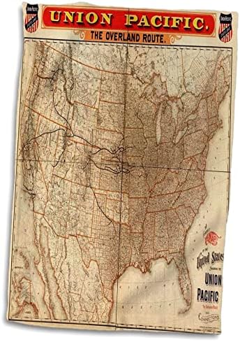 3drose florene - mapas vintage - impressão do mapa ferroviário de 1892 - toalhas