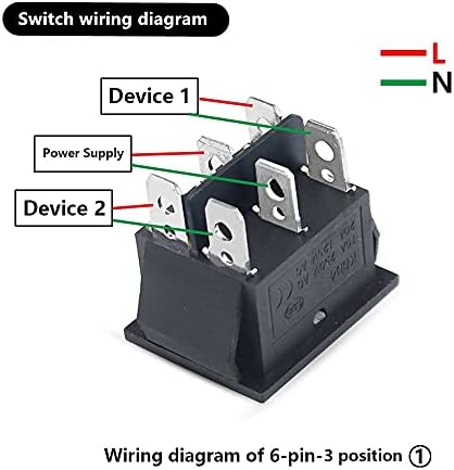 HKTS KCD4 1PCS Rocker Switch Power Switch On-off-O-OFF 3 Posição 6 Equipamento elétrico com interruptor