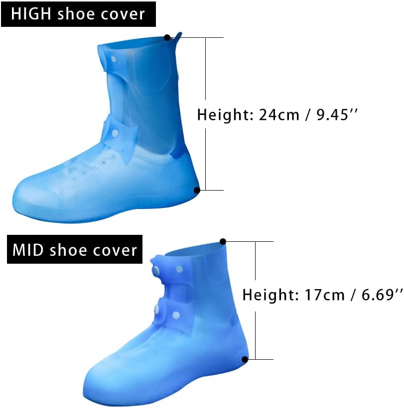 ZotUoart Tampas de sapatos à prova d'água - Capas de sapatos de chuva reutilizáveis ​​de sola única espessada