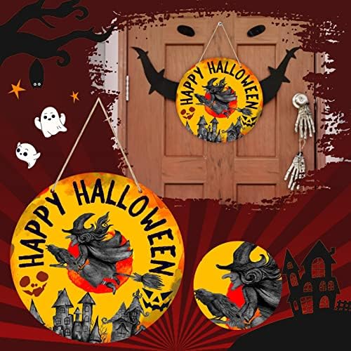Ornamento decorativo de Halloween de madeira Happy Halloween Porta pendurada sinal de animal balançando ornamento