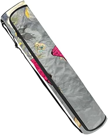 Borbolefly Flowers Yoga Mat Bags Full-Zip Yoga Carry Bag for Mulher Men, Exercício portador de tapete de ioga