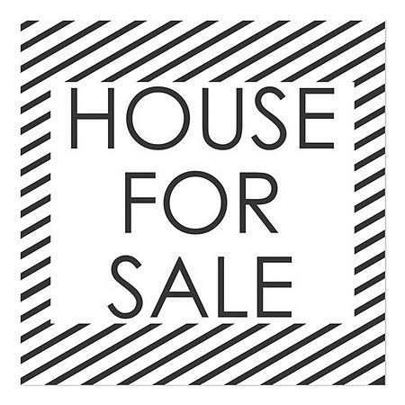 CGSignLab | Janela House for Sale -Stripes White se apega | 16 x16