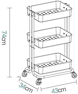 HEDTEC Multifunction Floor Storage Rack Móveis Plataforma de mobiliário Cozinha de 3 carrinho de rolagem de carrinho