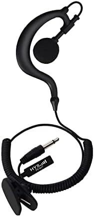 Hyshikra de 3,5 mm de vigilância, ouça apenas fone de ouvido, fone de ouvido em forma com cabo enrolado para Motorola ICOM Yaesu Walkie-Talkie Transceptor de presunto, Handheld Raido-Speaker Mic Jacks Plug