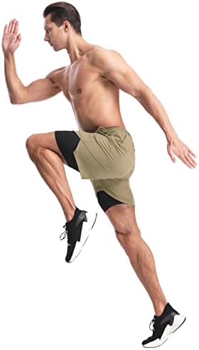 Aols de 2 em 1 de renúncia de homens, shorts atléticos de ginástica para homens shorts de treinamento