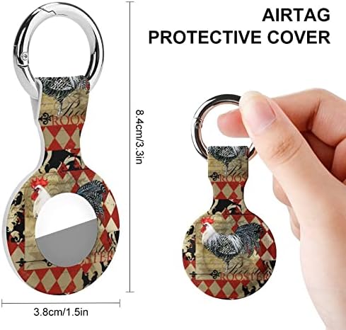 Capa de galo vintage compatível com estojo de proteção para o suporte do localizador anti-perdido de airtag para carteira de colarinho de colarinho de cães cães