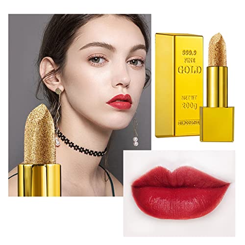 Lipstick Primers Glitter Lipstick Hidratante maquiagem Veludo Batom de ouro Batalha à prova d'água Sexy Cosméticos