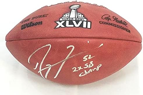 Ray Lewis autografou o Baltimore Ravens Super Bowl XLVII Football com 2x SB Champs Beckett Testemunhou