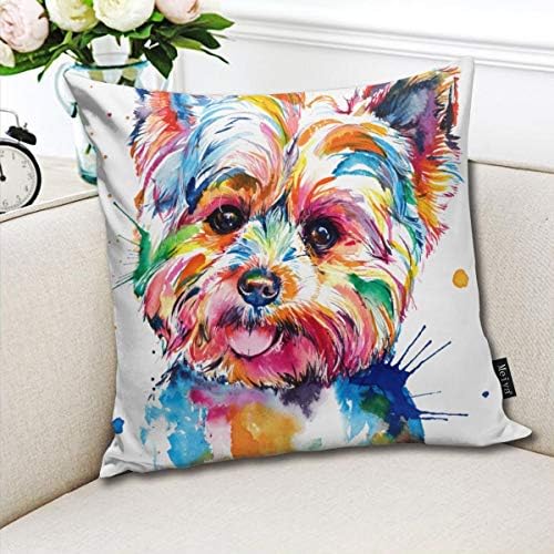 Zhung ree yorkie cão arte arremesso de travesseiro Capas de almofadas quadradas decorativas para o sofá de sala