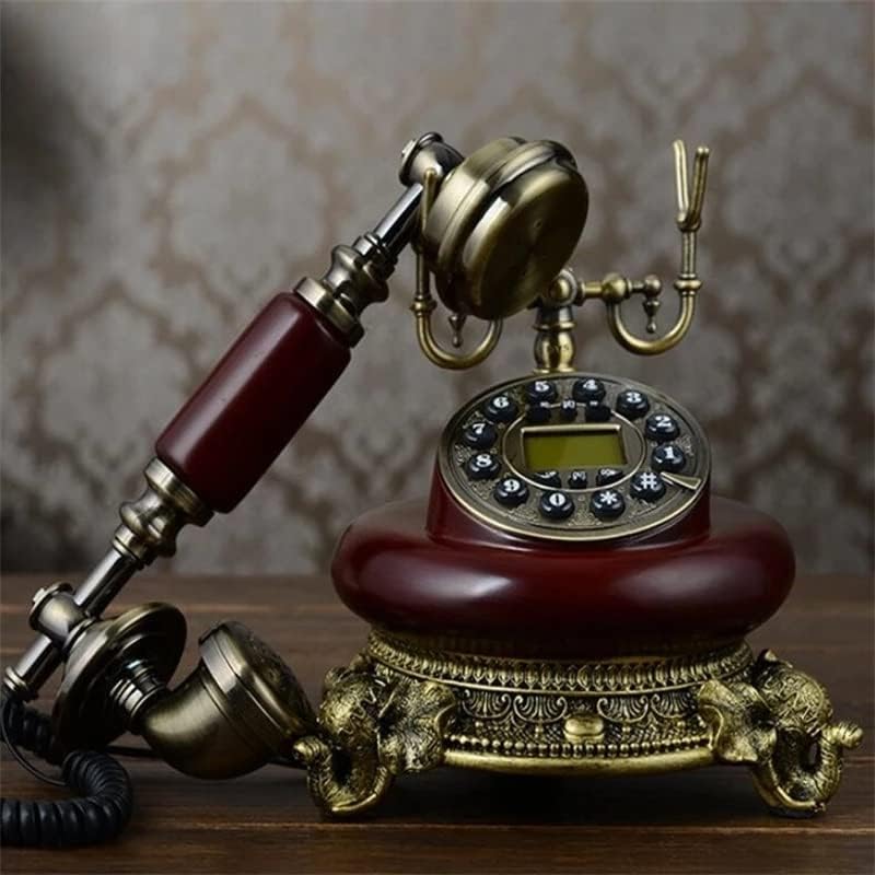 Quul antigo telefone fixo telefonar identificador de telefone fixo e imitação de metal com botão de mão livre