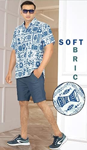 La Leela Summer da praia de verão Camisas de festa tropical de manga curta