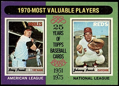 1975 TOPPS 208 1970 MVPS JOHNNY BENCH/BOOG POWELL CINCINNATI ORIOLES/REDS NM+ OROULES/REDS