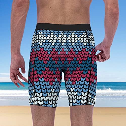Blue Knitting Pattern Shorts de compressão Homem Menina Esporte Athletic Sport Trabalho curto