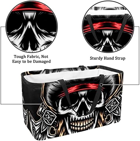 Shopping reutilizável cesta de esqueleto legal pirata portátil dobrável piquenique sacar