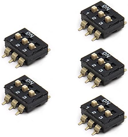 FILECT 10pcs Black Dip Switch Horizontal Togle 1-3 Posições 2,54mm Pitch para Circuit Breadboards PCB