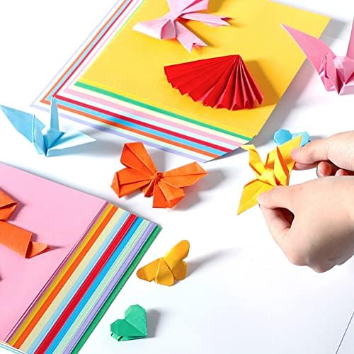 Papel de origami, 500 folhas 20 cores vívidas de dupla face de 6 polegadas de papel de origami para