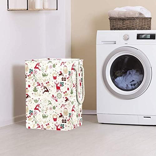 Padrão de Natal Unicey Grande cesto de armazenamento dobrável de lavanderia para quarto berçário de bebê