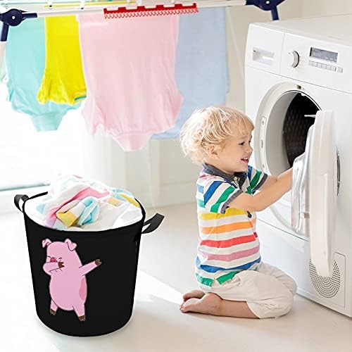 Pig Dabbing Laundry Horper Storage Bin Binkets com alças de transporte fáceis para brinquedos Organizador