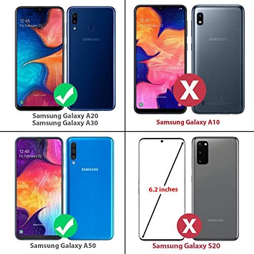Caixa de telefone TJS Compatível com Samsung Galaxy A50/Galaxy A30/Galaxy A20 2019 [Protetor de tela de