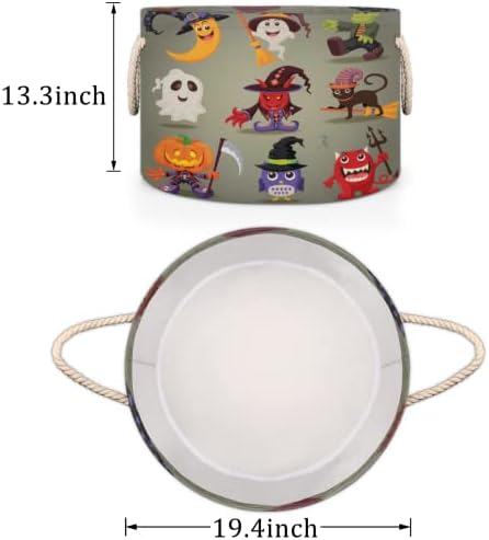 Elementos de Halloween 04 Grandes cestas redondas para cestas de lavanderia de armazenamento