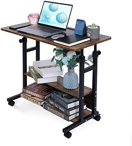 Mesas de escritório em casa em pé de altura ajustável Small Laptop Desk com armazenamento para pequenos