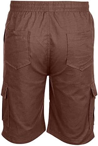 Shorts sjwclys para homens casuais, shorts de carga masculina elástica cintura de cordão relaxado shorts de trabalho leve com bolsos
