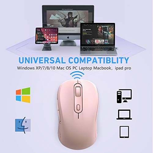 UNIPOWS Tipo C mouse sem fio - 2,4 GHz de mouse de modo duplo ergonômico com 2 em 1 receptor para PC,