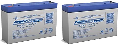 Power Sonic 6V 7ah SLA Substituição Bateria para BB BP7-6 - 2 pacote