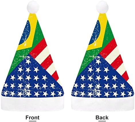 Chapéu de Natal do Brasil e dos EUA chapéu de Natal Papai Noel Chapé