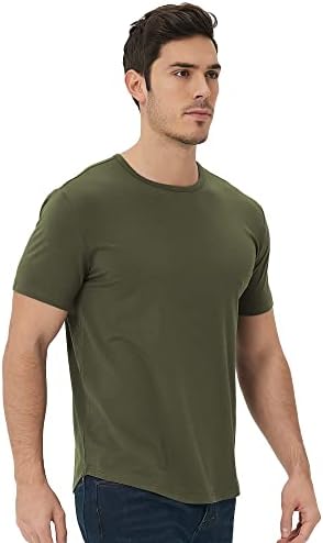 NetDraw Men Ultra Soft Bamboo Curve Curva Hem de resfriamento leve/manga curta Casual casual camiseta