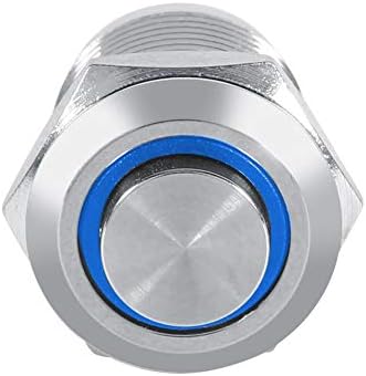 Chave de botão de pressão momentânea, 2pcs de 12 mm LED LED METALMENTE METAL MOMEMÁRIO Push botão