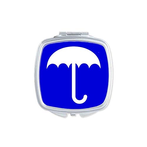 Rain Blue Square Aviso Mark Mirror Portátil Compact Pocket Maquia