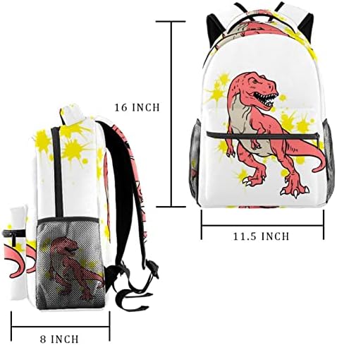 Kapohu Red Tyrannosaurus Rex Backpack da Escola Casual para meninos Bolsa de viagem para meninos