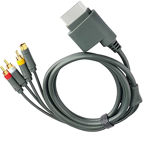AMZMALL S Composite AV RCA Cable AV Composite e S-Video Cable para Microsoft Xbox 360 TV Game