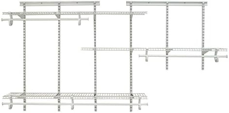 Closetmaid Sistema de organizador de armário de fios de prateleira de prateleira, ajustável de 5 a 8 pés.