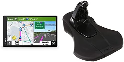 Garmin drivesmart 76, navegador GPS de carro de 7 polegadas com mapas brilhantes e nítidos de alta resolução e assistência à voz Garmin e montagem de fricção