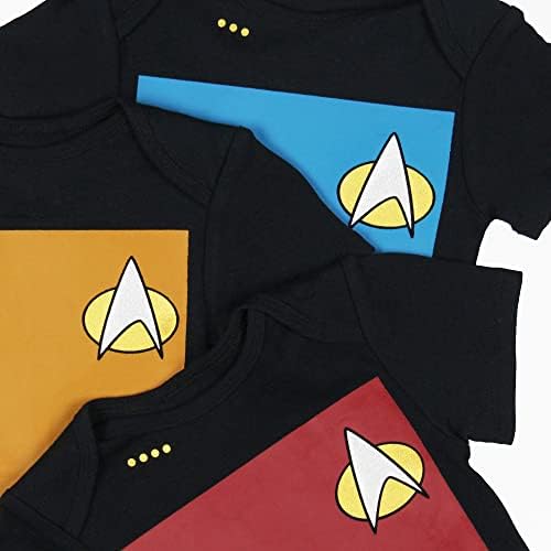Star Trek: A Next Generation Infant Boys 'Primary Colors Crew Uniform Red Gold Gold Blue Sleeper 3 pacote