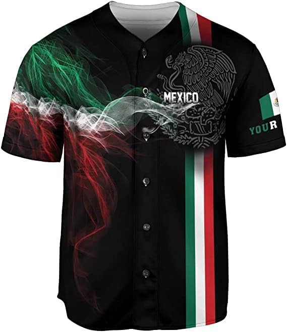 Personalizada Personaliza Jerseys de beisebol do México, Número personalizado para homens Mulheres Jersey Jersey