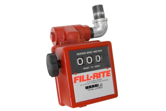 Fill-rite 806c 5-20 gpm 3 Medidor de gravidade das rodas com filtro, alumínio, medidor de galão