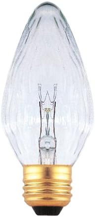 Lâmpada de base de parafuso médio incandescente de bulbrito F15, 25 watts, transparente