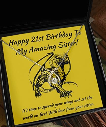 Colar Wishbone, 21º presente de aniversário para irmã, irmã da irmã Vigésima Primeira Presente,