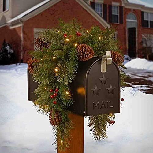 BZDZMQM Light Up Christmas Pineal Mailbox Wreath Wreath 90cm Home Led Luminous Twig Vine Decorações