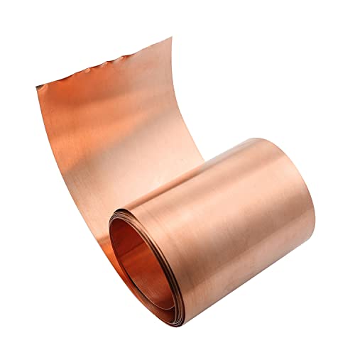 PZRT 0,1x50x1000mm rolo de folha de cobre, placa de papel alumínio de metal 0,1 mm de espessura