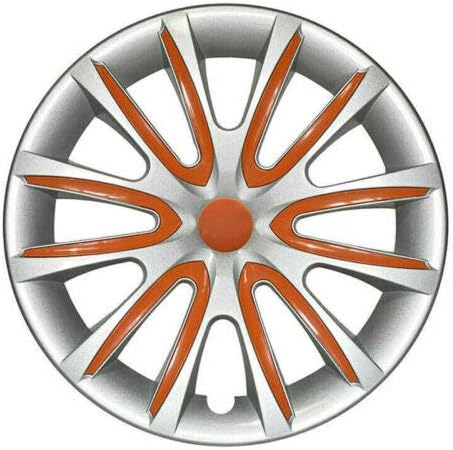 Capas cubos OMAC de 16 polegadas para mitsubishi cinza e laranja 4 pcs. Tampa das jantes da roda - tampas do cubo - substituição externa dos pneus de carro