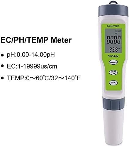 Yuesfz Precise PH/EC/Temperatura Teste de Teste de Pen Pen Pen Condutividade da Água Qualidade da Água