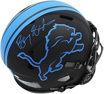 Barry Sanders assinou Detroit Lions Speed ​​Eclipse Autentic NFL Capacete - Capacetes NFL autografados