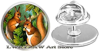 Broche de esquilo, pino de jóias de esquilo vermelho, animal da floresta, broche de arte de esquilo, presente